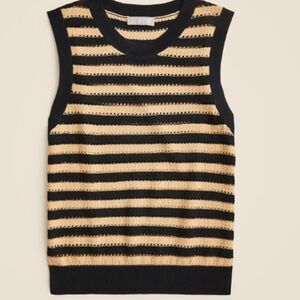 J. Crew Pointelle Knit Textured Tank Top Vest Lightweight Preppy Size Small